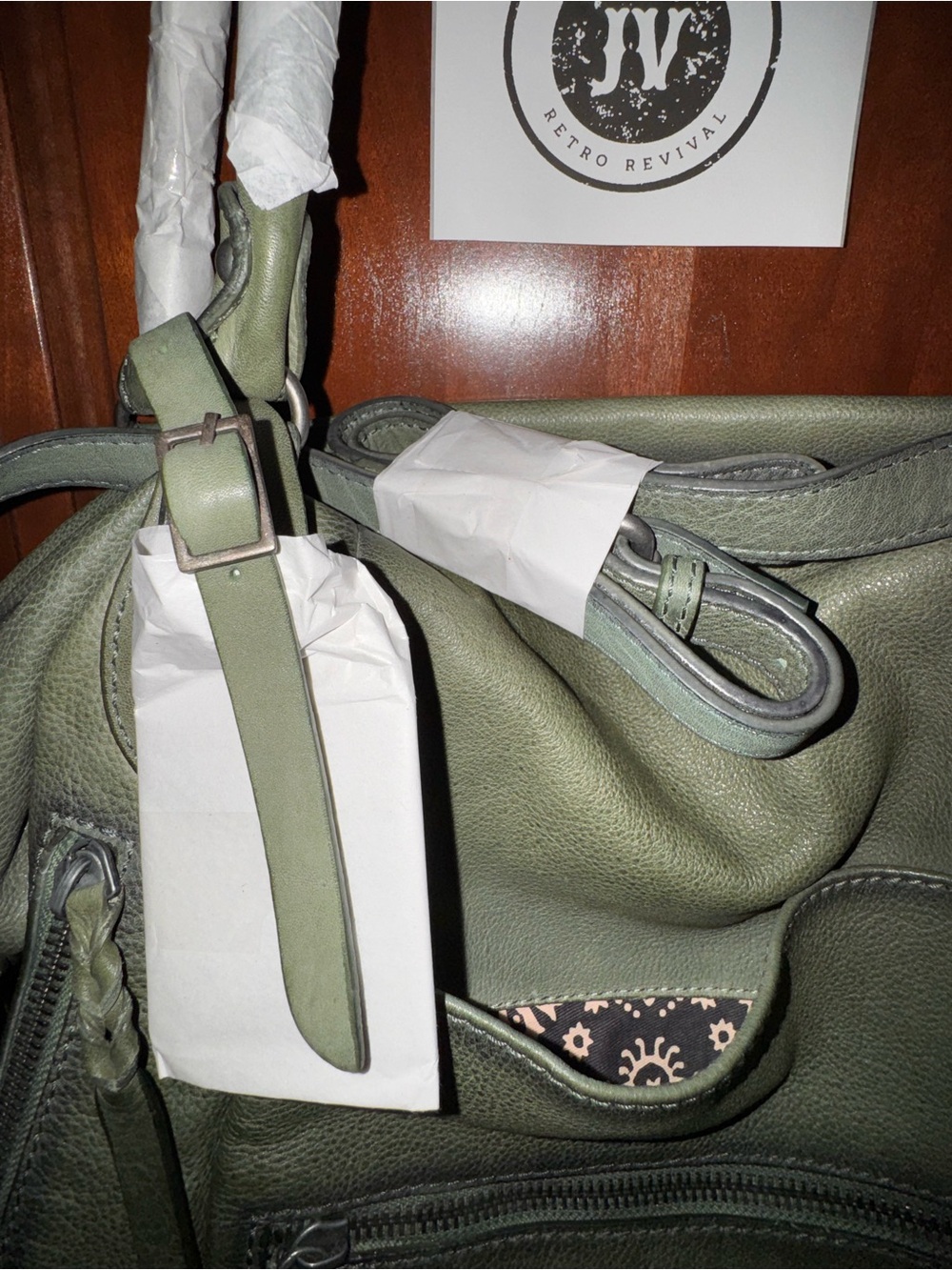Free People Emerson Tote Leather Crossbody Shoulder Bag Secret Sage NWT - Picture 3 of 5